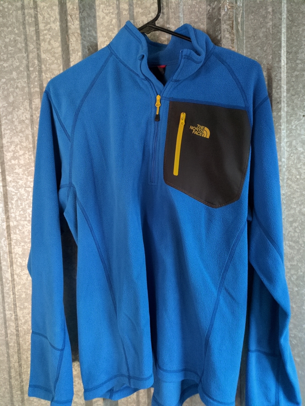 The North Face Blue Fleece Pullover with Contrast Chest Pocket